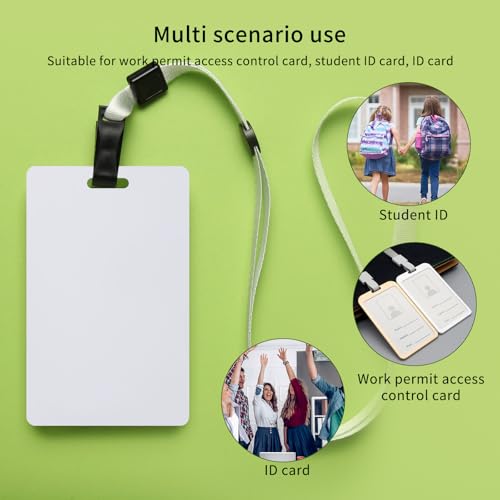 100 Pcs Premium Blank PVC Cards with Slot Punch, CR80 30 Mil Graphic Quality White Plastic Cards for Photo ID Badge Printers - Thumbnail 6
