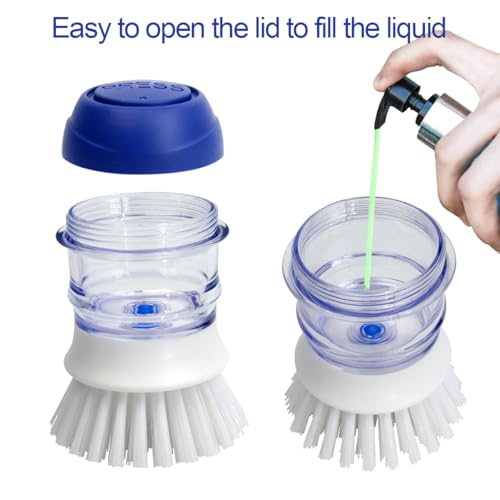 Image of CELOX 2 Pack Dish Brush with Soap Dispenser for Kitchen Cleaning, Kitchen Brush for Dish Pot Pan Sink Cleaning