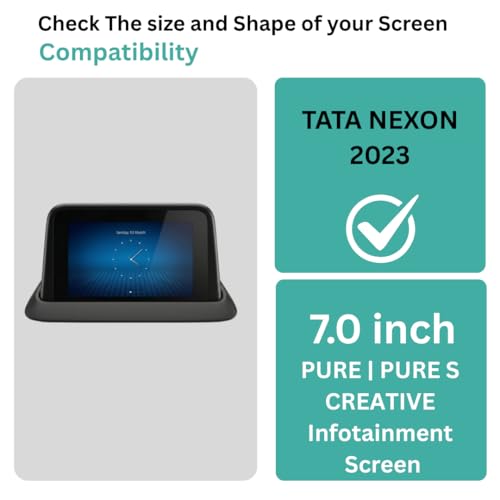 Image of Wisely 3Pcs - Screen Guard for TATA NEXON (2023) Pure /Pure S /Creative Car Display Protector - 7 INCH INFOTAINMENT + STEERING + AC Panel Console - Stereo Car Accessories
