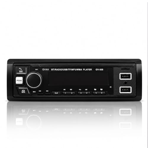 Image of AUTO SNAP Single DIN Car Stereo MP3 Player with USB, AUX, FM Radio, Bluetooth, Hands-Free Calling & Digital Display | Car Music System with Easy Controls with App