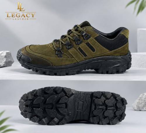 Image of Men's Olive Green Casual Lace Up Outdoor Shoes