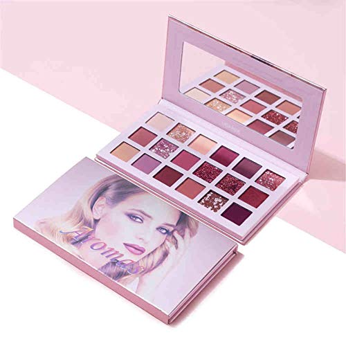 weixinbuy Magic Eye Shadow Palette 18 Color Matte Pigment Glitter Shimmer Eye Shadow Makeup - Nude Brown Peachy Pink Velvet Texture Easy to Mix Long Lasting Palette - Image 5