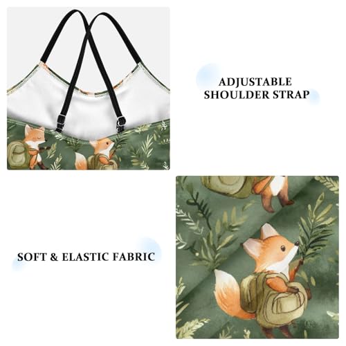 senya Girls Swimsuits One-Piece Swimwear Tie Bathing Suit Beach Summer Round Neck 5-6T Cute Fox Pattern3