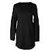 Produktbild Herbst/Winter Frauen Strick Mini Kleider Casual O-Ausschnitt Laterne Ärmel Pullover Kurz Kleid Elegant Damen Basic Kleider Vestidos S Schwarz