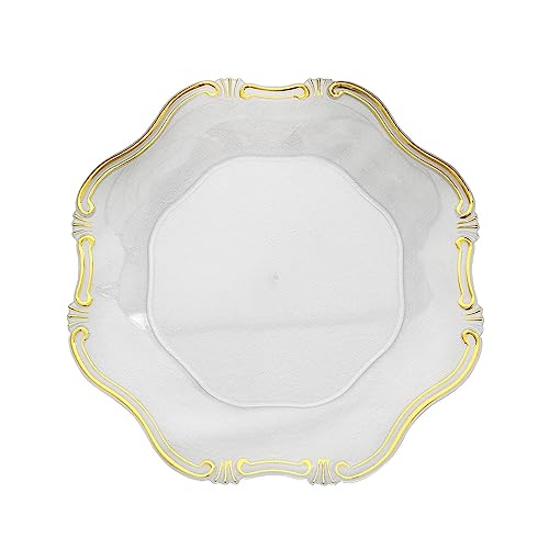 Platos cargadores redondos acrílicos dorados 24 pcs 13 pulg miniatura 1