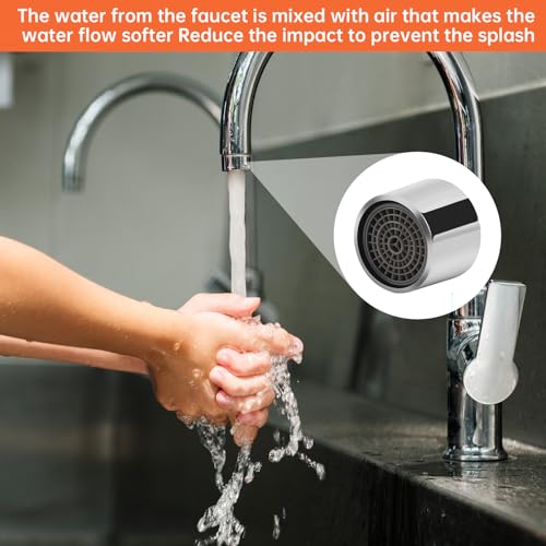 M22 Perlatoren für Wasserhähne, 4 Stück Küchenspüle-Luftsprudler Wasserhahn Filter mit Chrom Messing Gehäuse Innengewinde Wassersparender Wasserhahn-Luftsprudler mit Dichtung für Badezimmer (22 mm)