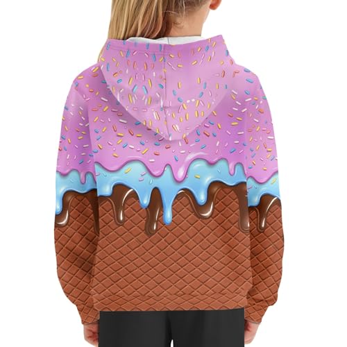 Image of Coloranimal Unisex Girls and Boys Long Sleeve Hoodies Hoody Athletic Pullover Sweatshirts Tops Age 6-16year