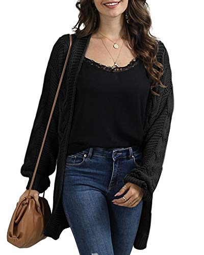 Womens Oversized Chunky Open Front Cardigan Sweaters Cable Knit Long Sleeve Cardigans Outwear Coats2