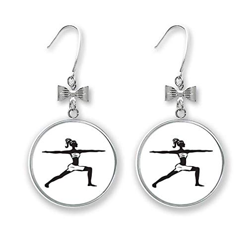 Boucles d'oreilles pendantes yoga girl sport silhouette pour femme