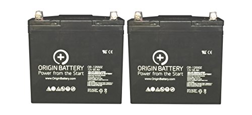Hoveround MPV1 Wheelchair Battery Replacement Set by SigmasTek - 2 x 12 Volt 35AH