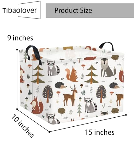 Image of Rectangular Kids Storage Bin Gift Basket - Cute Kids Toy Organizer Shelf Book Basket Room Decor(Animal)