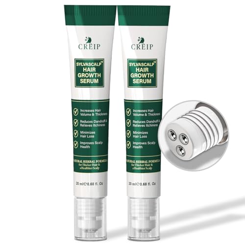 Creip Hair Growth Serum Roll-On: Advanced Scalp Stimulator with 16 Botanical Extracts Natural Hair Growth Oil for Thicker Fuller Hair