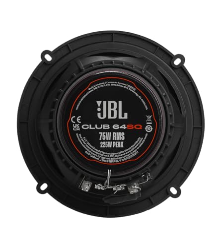Image of JBL Club 64SQ - 6-1 /2 inch Two-Way car Audio Speaker Premium Speaker, 75W RMS, 225W Peak, Sensitivity (@ 2.83V): 93dB, Frequency Response: 48Hz - 21kHz, Nominal Impedance: 3.0 ohms