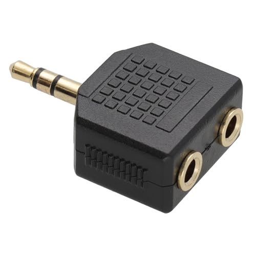 kenable 3,5 mm Stéréo Jack Diviseur Adaptateur Jack Fiche vers Double Femelles Plaqués Or