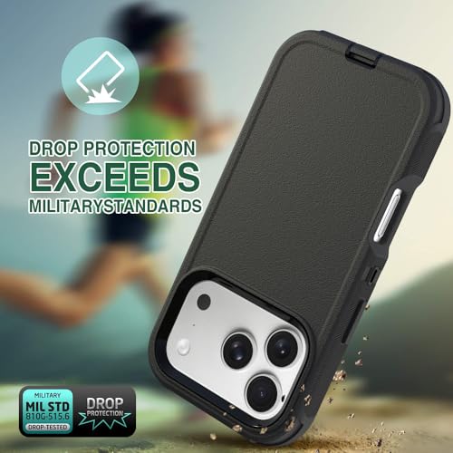 Image of Rugged Case Compatible with iPhone 17 Pro Max | Heavy-Duty Shockproof Protective Cover, Black