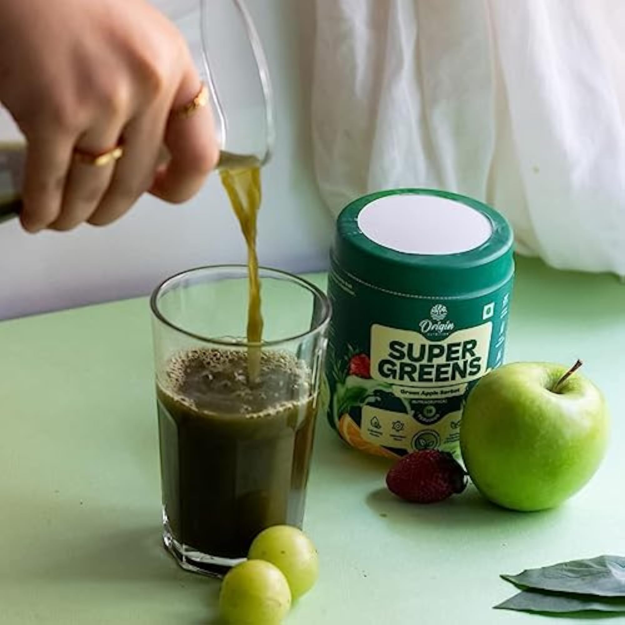 100% Natural Superfood Powder with 23 Ingredients, Apple Flavour