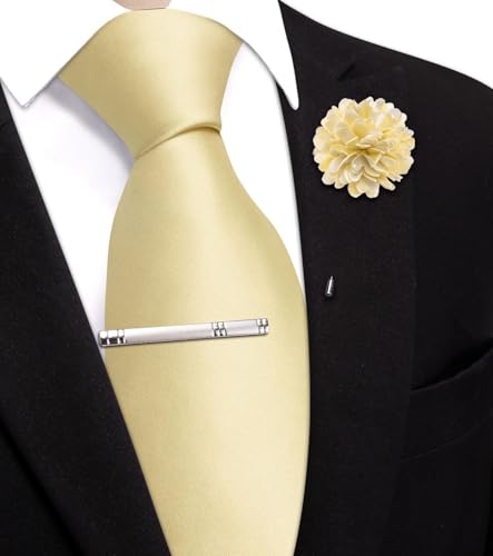 Image of Hi-Tie Men's Extra Long Solid Satin Tie Set 63 Inch /70 Inch Formal Necktie