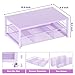 OPNICE Desk Organizers and Accessories, 2-Tier Computer Monitor Stand Riser with Drawer and 2 Pen Holders, Laptop Stand, Office Desk Accessories & Office Decor for Women, Purple