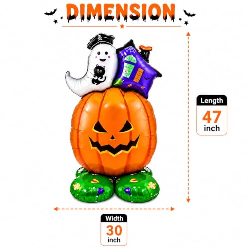 Image of AMFIN Halloween Pumpkin Ghost House Foil Balloon Decoration
