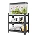 3 Tier Metal Garage Shelving Unit, 32’’ Heavy Duty Adjustable Storage Rack and Shelving Units, 600 lbs Capacity, Industrial Utility Rack Shelves for Heavy Tools and Equipment