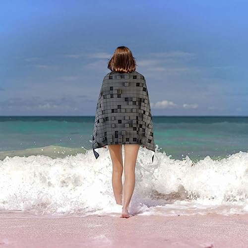 Serviette de bain microfibre à séchage rapide et anti-sable gris - 6