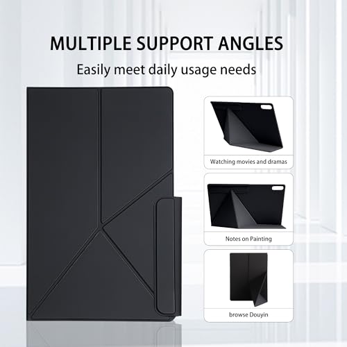 Image of Magnetic Case for Samsung Galaxy Tab S11 Ultra 14.6 Inch 2025 - Model SM-X930 /SM-X936 Tablet with S-Pen Holder, Auto Wake /Sleep Smart Tablet Cover, Black