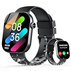 Smartwatch Uomo Donna, 2.01" Orologio Smartwatch con Chiamata Bluetooth e Risposta Vivavoce, Fitness Tracker con Contapassi/Sonno/Cardiofrequenzimetro, Impermeabile 5ATM, 100+ Sports Smart Watch Nero