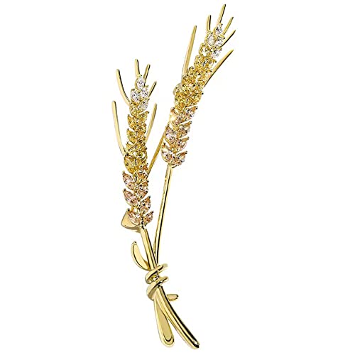 Image of Rhinestone Lady Brooch Pin Fashion Crystal Wheat Bouquet Collar Pins Women Coat Brooches