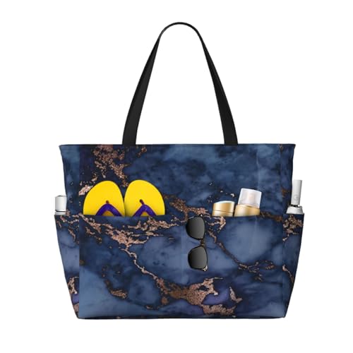 Sac fourre-tout pour femme grand volume au motif marbre chic avec anses