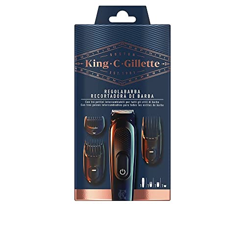 King C.Gillette Kit tondeuse à barbe pour homme, tondeuse sans fil + lames aiguisées de longue...