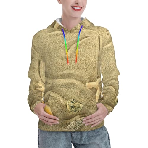 Sweat à capuche femme avec imprimé étoile de mer et pull ajusté EdWal