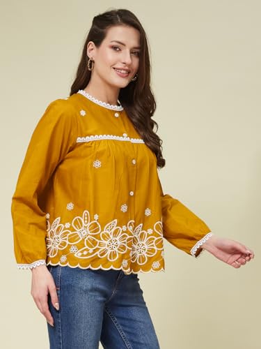 Image of J TURRITOPSIS Women's Cotton Peplum Casual Shirt