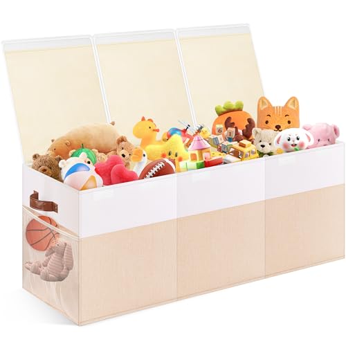 Extra Large Toy Storage Box with Lid, Collapsible Toy Chest, 40"x14"x16"