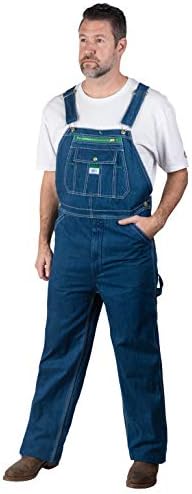 Liberty mens Stonewashed Denim Bib overalls and coveralls workwear apparel, Stonewashed, 58W x 30L US