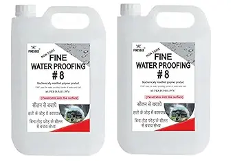 Finessee Water Proofing Formula # 8 for Repairs Roofs/Waterproofing Solution for Homes, Terraces, Roofs/Roof Water Leakage Solution/Leakage Repair Waterproofing Product (5L, Pack of 2)