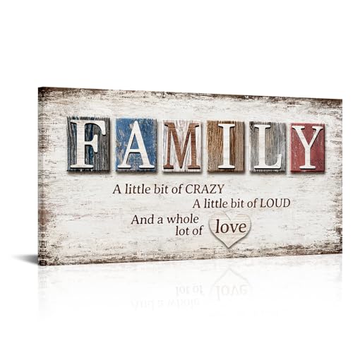 Canvbay Family Quotes Canvas Wall Art Family a Little Bit