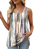 Aokosor Womens Tops Summer Sleeveless T Shirts Beach Vacation Clothes for Women 2026 Cute Tops Dyeing Size 14-16