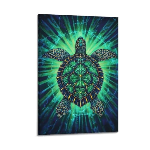 Toile tortue de mer de style cadre moderne tableau lumineux WIZIGM serenite de l'ocean