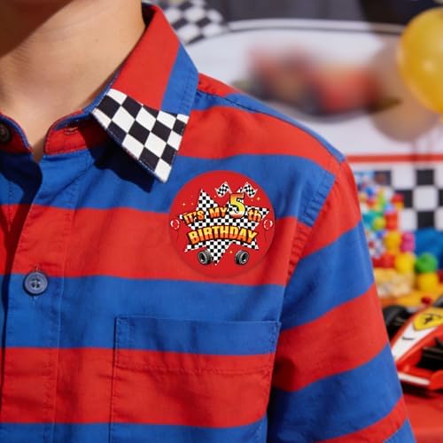 Racing Car Happy Birthday Pin, 2.3in/5.8cm It’s My Birthday Badge Pin Button Brooch Racing Decorations for Race Car Theme Party Celebration Decor (Number 5) — view 4