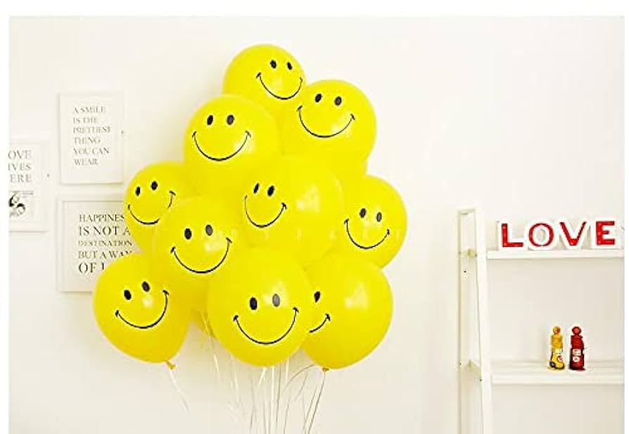 Amazon | 12インチ イエロースマイル風船 誕生日パーティー飾り