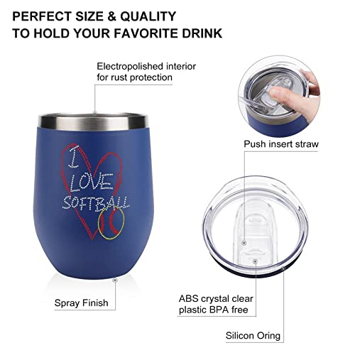 Baseball Lover Heart Lovely Stainless Steel Insulated Cup Small Coffee Mug Fashion Travel Tumblers With Lid #TOP2