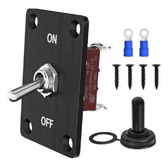 RVMARINEPAT Heavy Duty Toggle Switch 12V DC 30A Waterproof Toggle ...