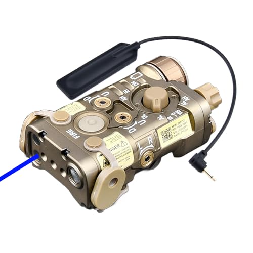Metal L3-NL Box Aiming Laser Sights(with Blue Laser+IR Laser+White Light), and Modular Wire Control Remote Pressure Switch Combo,Tan