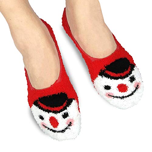 Little Kids Winter Thermal Thick Heat Crew Socks and Christmas Holiday Slipper Socks 3 Pairs Silly Santa Deer Gingerbread3