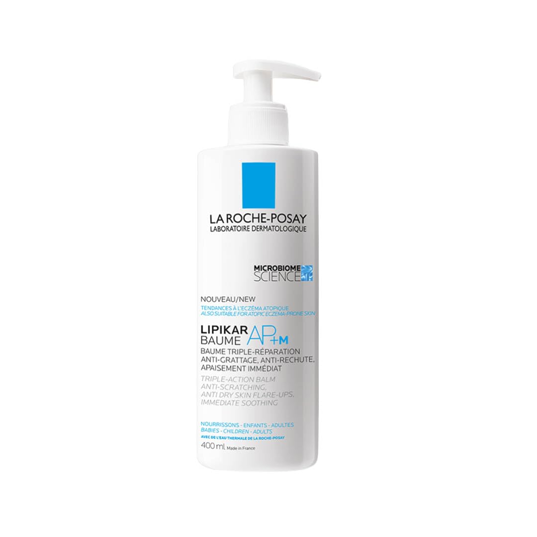 La Roche-Posay Lipikar Baume Light AP+M, Rückfettende Lotion bei Neurodermitis und trockener Haut, Schnell einziehend, Ohne Duftstoffe, Für Babys ab 3 Monaten, Kinder und Erwachsene, 400 ml