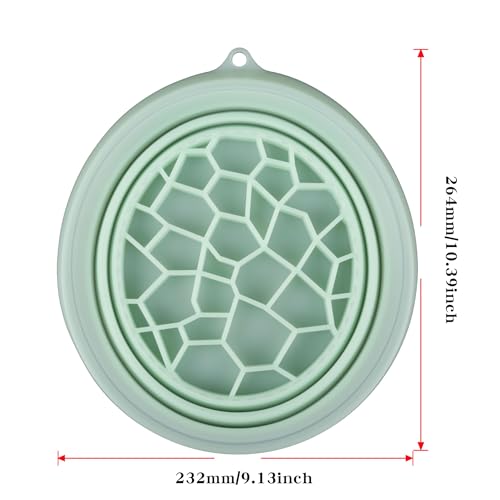 Image of Facial Cold Plunge Bowl, Bowl For Face Ice Bath, Foldable Large For Face Ice Bath, Facial Cold Plunge Portable For, Hanging Storage (Green)
