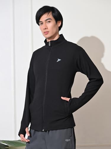Image of FITINC Sportswear Sunscreen Jacket for Men | Anti-UV Sun Protection, Thumb Hole & CoolRush Tech - Gym, Running & Outdoor Activewear