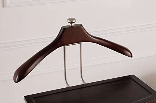 Proman-Products-Kingston-III-Valet-Stand-with-Drawer-Contour-Hanger-Trouser-Bar-Tie-Belt-Hooks-and-Shoe-Rack-VL16260