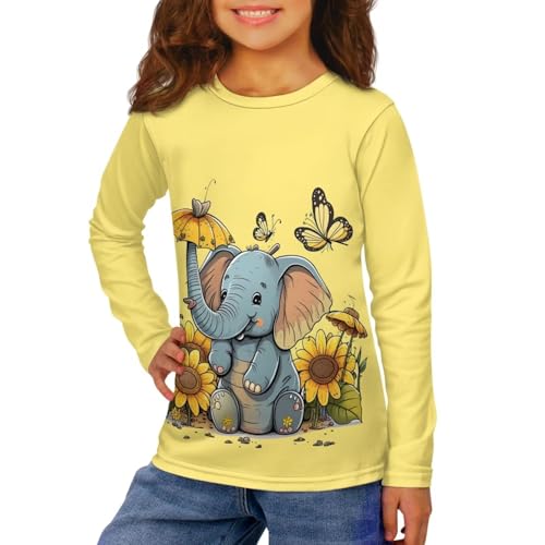 Image of Girls Basic Tee Shirts Outdoor Long Sleeve Shirt Winter Clothes Size 3-16 Top Fall Clothes Gift for Holiday