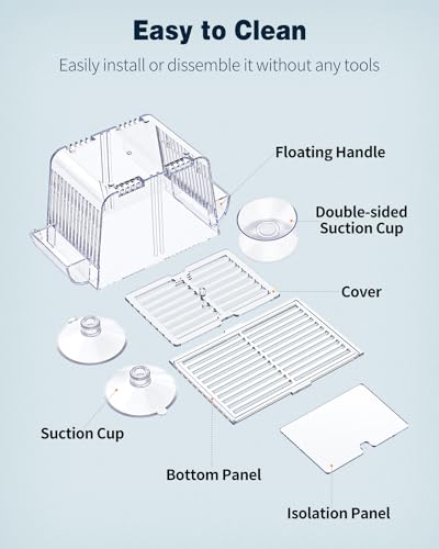 image for Pawfly Aquarium Fish Breeding Box, Acrylic Fish Isolation Box with 6 S